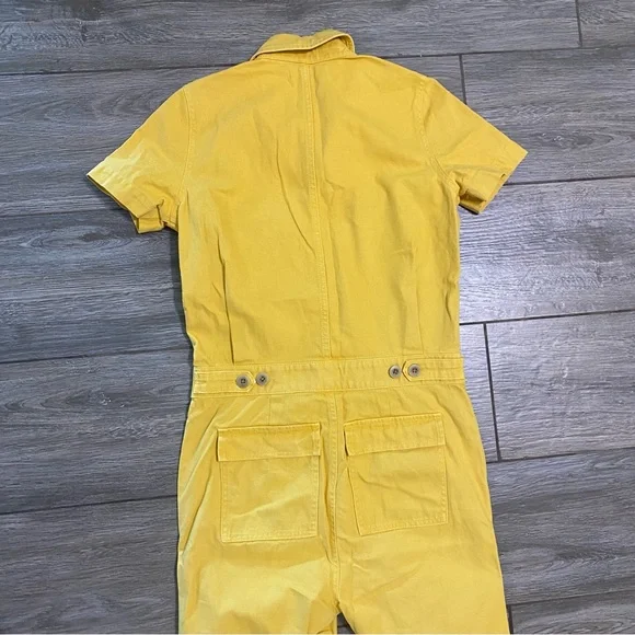 Madewell XXS Yellow Denim Short Sleeve Jumpsuit - Picture 8 of 14
